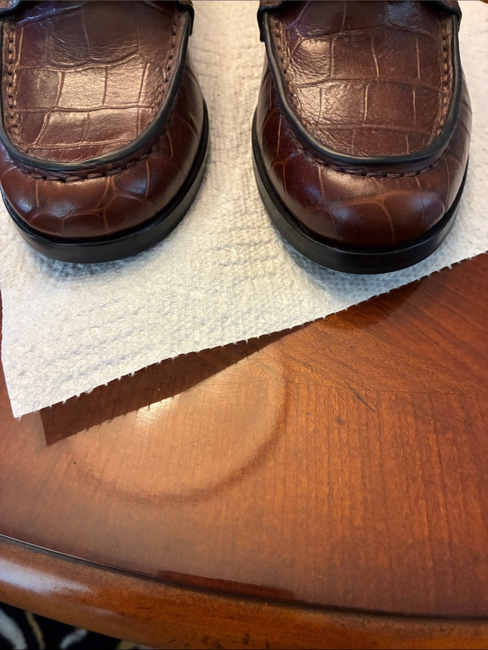 RAG & BONE. GORGEOUS Brown Croc-Embossed Leather Loafers. Size 38. SOFT. NWOT - Picture 8 of 16